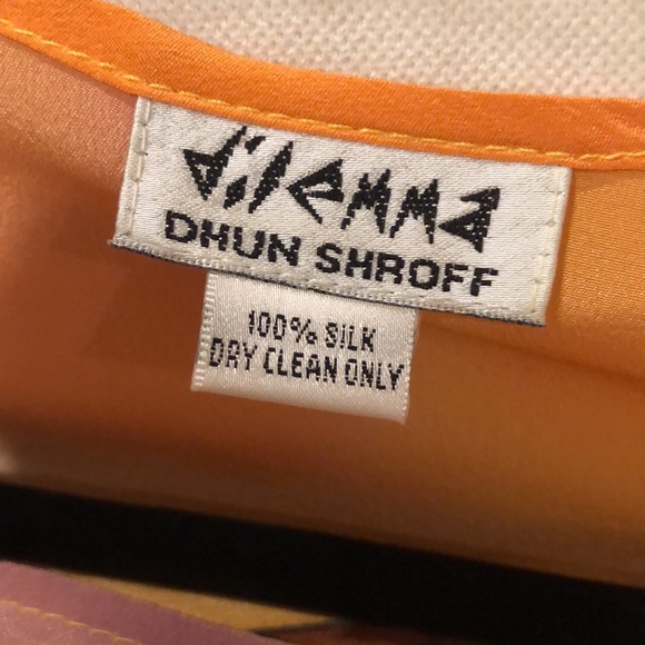 🦢dilemma Dhun Shroff Dolman Sleeved Silk Scarf lightweight painted poncho tunic - Picture 10 of 10